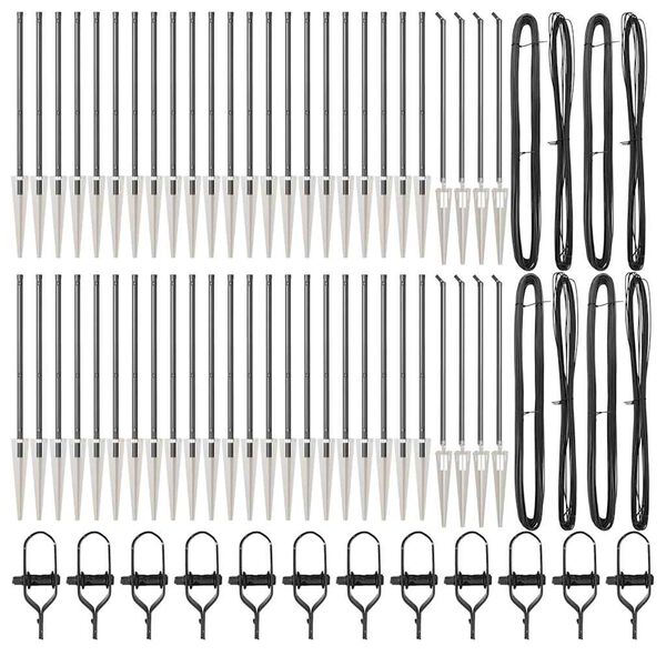 vidaXL Žoga āķis Cits 52 pcs Pelēka 3,2 x 3,2 x 60 cm Tērauds