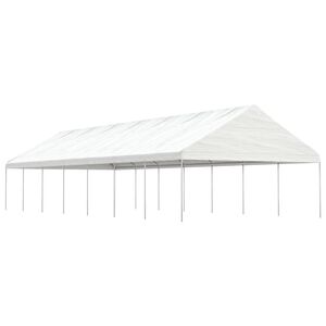 vidaXL nojume ar jumtu, balta, 15,61x5,88x3,75 m, polietilēns
