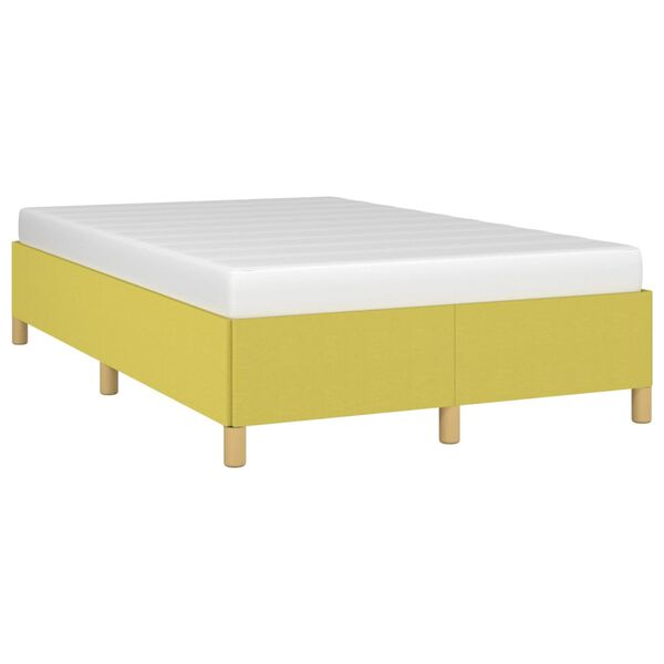 vidaXL gultas rāmis bez matrača, zaļ&scaron;, 120x200 cm, audums