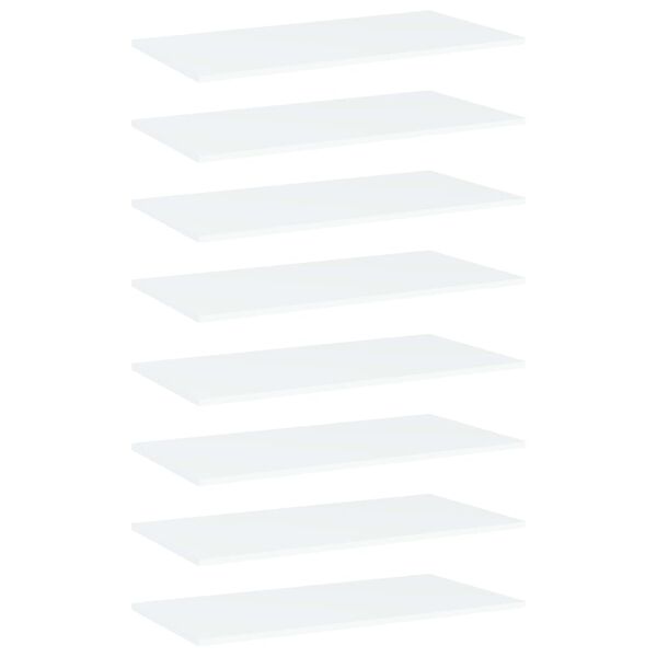 vidaXL plauktu dēļi, 8 gab., balti, 80x40x1,5 cm, skaidu plāksne