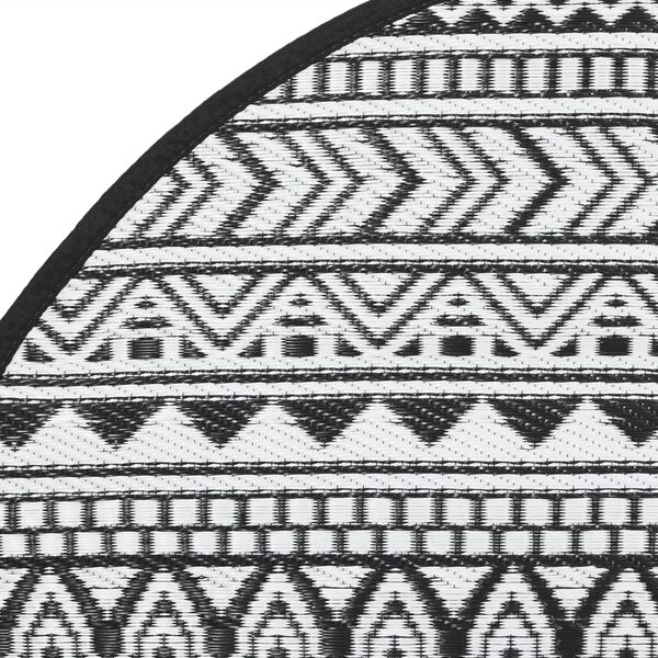 vidaXL āra paklājs, Ø160 cm, ARAKIL melns, PP