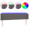 vidaXL gultas galvgalis ar LED, 183x16x78/88 cm, pelēka mākslīgā āda
