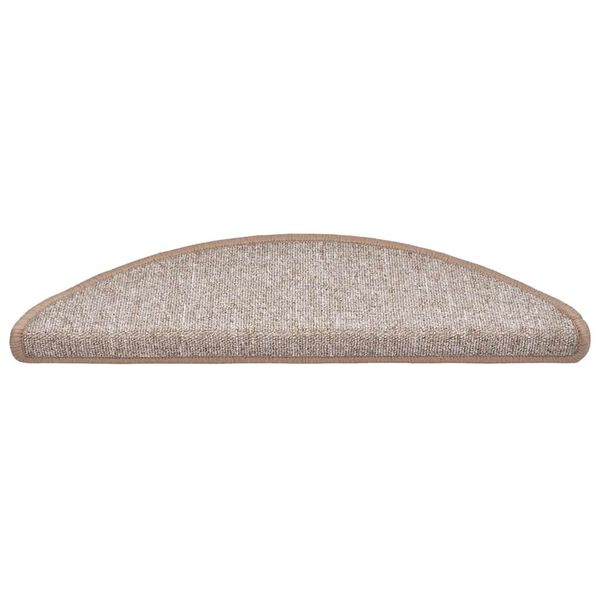 vidaXL kāpņu paklājiņi, 30 gab., 56x17x3 cm, gai&scaron;i brūni, pusapaļi