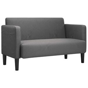 vidaXL Loveseat dīvāns, tum&scaron;i pelēks, 109 cm, velveta audums