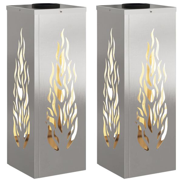 vidaXL Saules LED ceļa gaisma 2 pcs Nerūsējo&scaron;s tērauds