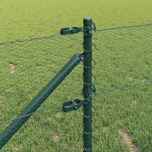 vidaXL Žoga āķis Zaļa 100 x 0,8 m (13 mm tīkls) Tērauds un PVC