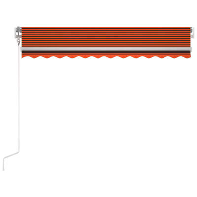 vidaXL markīze ar LED un vēja sensoru, 350x250 cm, oranži brūna