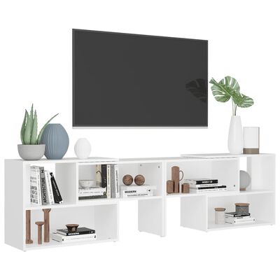 vidaXL TV plaukts, balts, 149x30x52 cm, skaidu plāksne