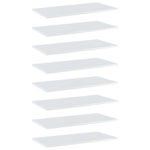 vidaXL plauktu dēļi, 8 gab., spīdīgi balti, 80x40x1,5cm, skaidu plātne