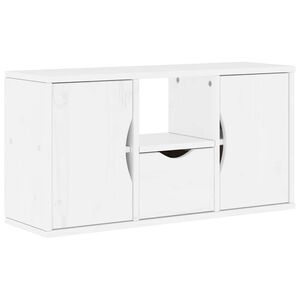 vidaXL TV skapis ar atvilktni ODDA balts 79x24x40cm priedes masīvkoks