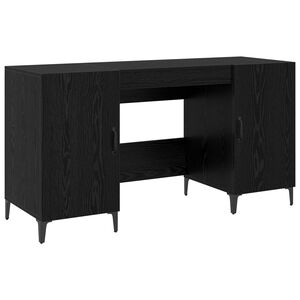 vidaXL Galds Melns ozolkoks Inženierijas koks 140 x 50 x 75 cm