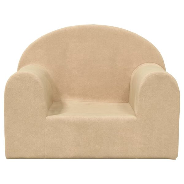 vidaXL bērnu dīvāns, krēmkrāsas, mīksts plī&scaron;s