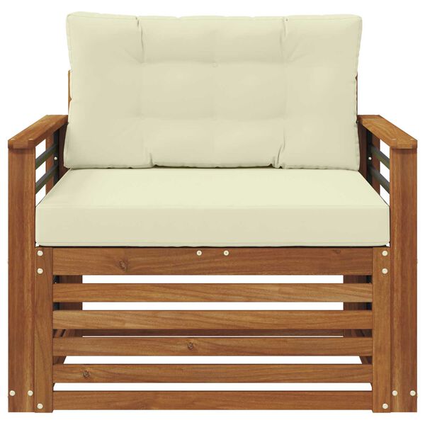 vidaXL Āra dīvānu komplekts Cieta akācijas koks un poliesters Dabiska