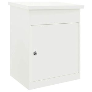 vidaXL Paku nodo&scaron;anas kaste ar durvīm Balts 47,5 x 38 x 59 cm Tērauds