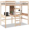 vidaXL augstās gultas rāmis bez matrača, 75x190 cm, priedes masīvkoks
