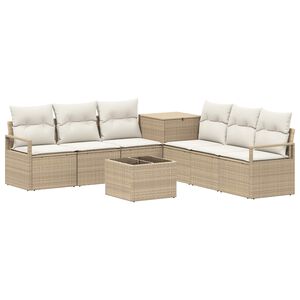 vidaXL Dīvānu komplekts 8 gab. Beige un krēmbalta