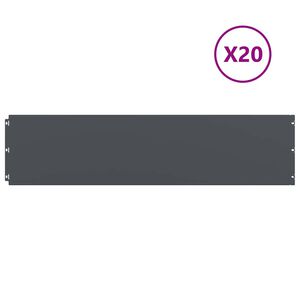 vidaXL Zālāju apmales 20 gab Antracīts 25x103cm Auksti velmēts tērauds
