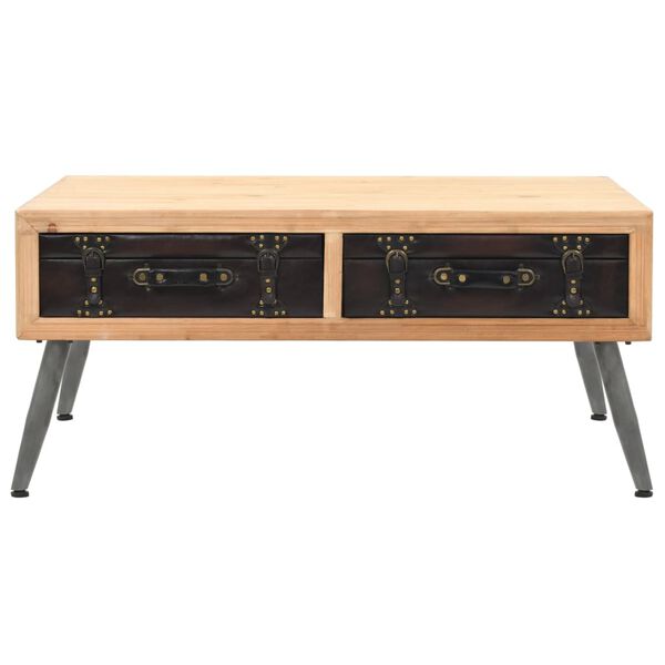 vidaXL kafijas galdiņ&scaron;, egles masīvkoks, 115x55x50 cm