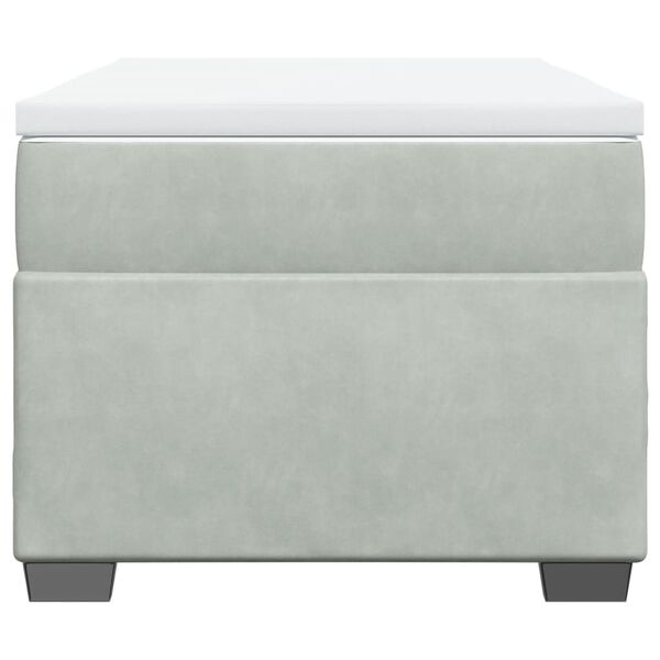 vidaXL atsperu gulta ar matraci, gai&scaron;i pelēka samts, 90x190 cm