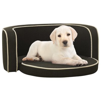 vidaXL saliekams dīvāns suņiem, pelēks, 76x71x30 cm, lins, matracis