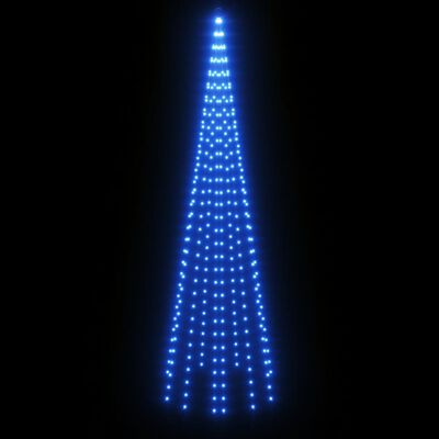 vidaXL Ziemassvētku egle karoga mastam, 310 zilas LED, 300 cm