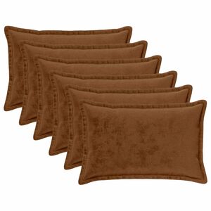 vidaXL Spilvenu pārvalks 6 gab. HOUTEN Gai&scaron;i brūns 50 x 80 cm Flanelis