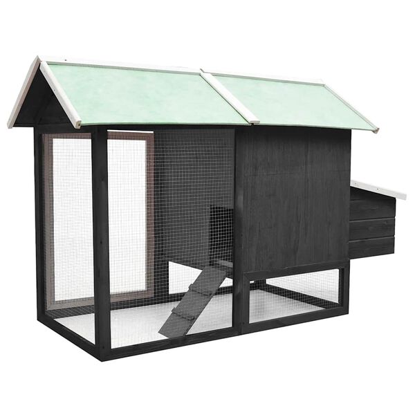 vidaXL vistu būris, pelēks, 170x81x110 cm, priedes masīvkoks, egle