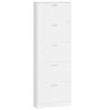 vidaXL apavu skapītis, spīdīgi balts, 59x17x169 cm, inženierijas koks