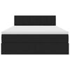 vidaXL Glabā&scaron;anas gulta ar matraci Melna 140 x 190 cm Samts