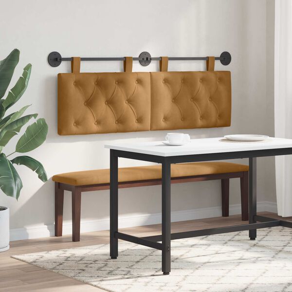 vidaXL Karājo&scaron;s galvgalis Brūna 150 x 55 x 7 cm Samts