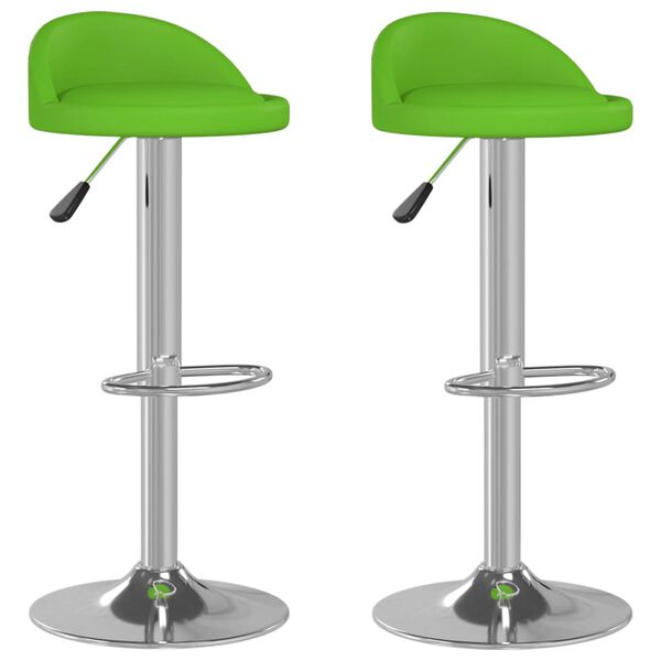 vidaXL bāra krēsli, 2 gab., zaļa mākslīgā āda