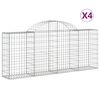 vidaXL arkveida gabiona grozi, 4 gb., 200x30x80/100cm, cinkota dzelzs