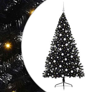 vidaXL Mākslīgais LED Ziemassvētku eglīte su 300 LED Melna 180 cm PVC