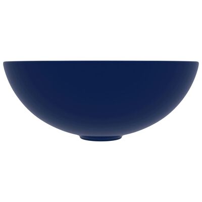 vidaXL vannasistabas izlietne, apaļa, matēta tumši zila keramika