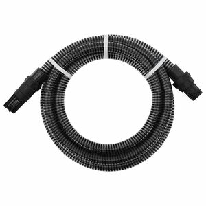 vidaXL sūk&scaron;anas &scaron;ļūtene ar PVC savienotājiem, melna, 1", 4 m, PVC