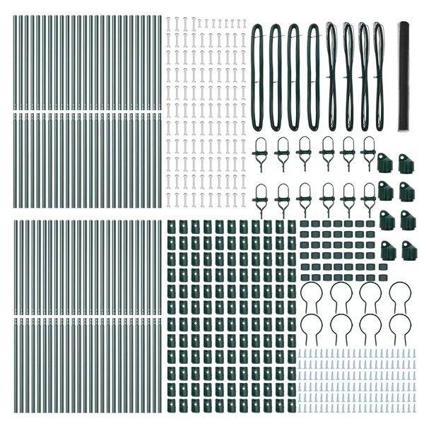 vidaXL Žoga āķis Pelēka 100 x 1,5 m (36 mm siets) Tērauds un PVC