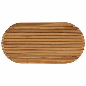 vidaXL Galda virsma 100 x 50 x 3,5 cm Ovāls Ciets tek&scaron;a koks Dabiska