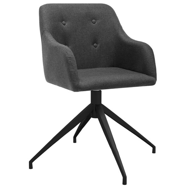 vidaXL grozāmi virtuves krēsli, 4 gab., tum&scaron;i pelēks audums