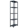 vidaXL uzglabā&scaron;anas plaukts, melns, 125 kg, 60x30x180 cm, plastmasa