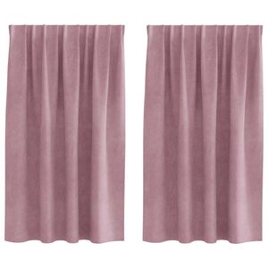 vidaXL Aptum&scaron;ojo&scaron;ie aizkari 2 pcs Tum&scaron;s rozā 140 x 140 cm Samts