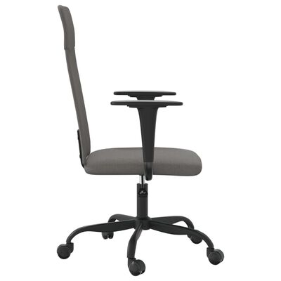 vidaXL biroja krēsls, regulējams augstums, tumši pelēks, audums