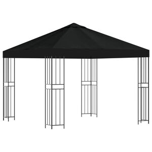 vidaXL Nojume 3 x 3 m Melns Poliesters un tērauds 190 gsm