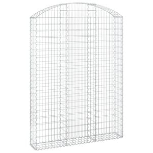vidaXL arkveida gabiona grozs, 150x30x200/220 cm, cinkota dzelzs
