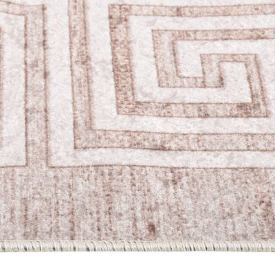 vidaXL paklājs, 190x300 cm, bēšs, mazgājams, neslīdošs