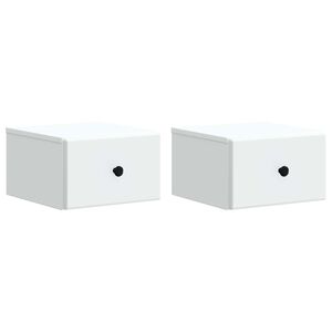 vidaXL Sienā stiprināms nakts skapis 2 pcs Balts 34,5 x 33 x 20 cm