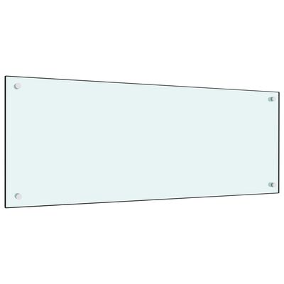 vidaXL virtuves sienas panelis, 100x40 cm, rūdīts stikls, balts