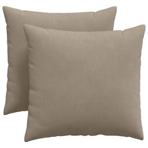 vidaXL Dīvāna spilveni 2 pcs Pelēkbrūna 45 x 45 cm audums