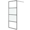 vidaXL dušas siena, 80x195 cm, daļēji matēts ESG stikls, melna