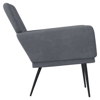 vidaXL atpūtas krēsls, tumši pelēks, 62x79x79 cm, samts