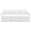 vidaXL dīvāngulta, trīsvietīga, pārveidojama, balta mākslīgā āda